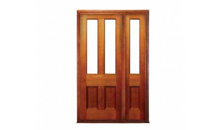 victorian glazed 4 panel: single door + sidelight on right